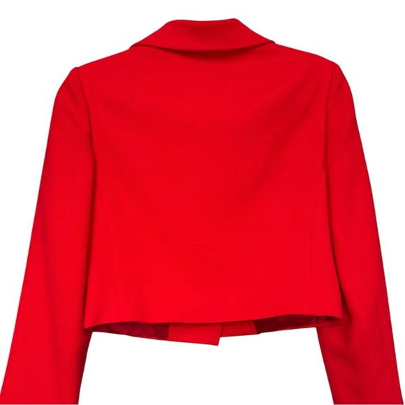 Vintage 60s 70s Skirt & Jacket Two Piece Set Sz XXS XS Red Wool Blend Retro Mod - Picture 4 of 12